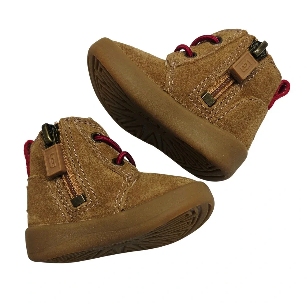 UGG Bixbee Koala Stuffie Infant Suede Boots Chestnut Red Size 0/1 1097114I
